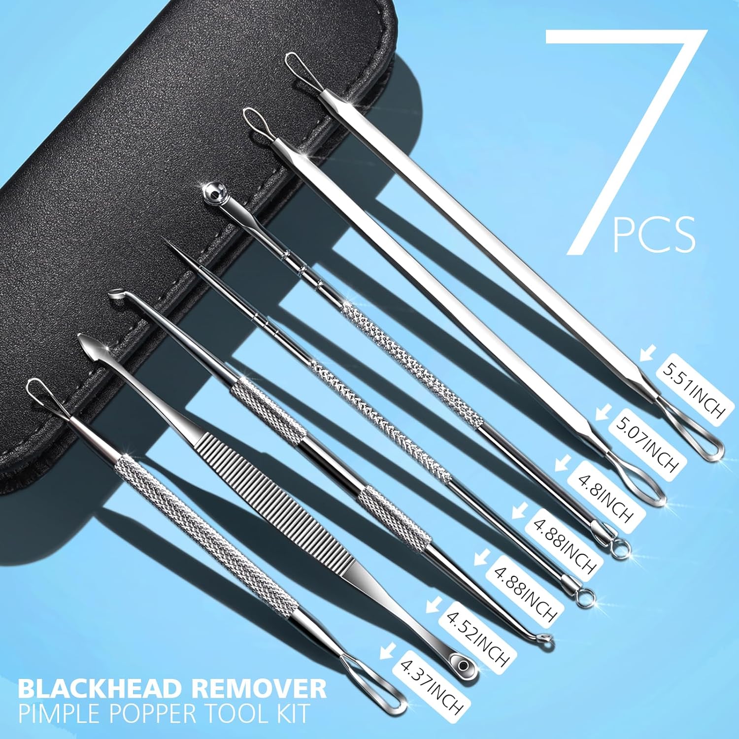 7pcs 블랙 헤드 리무버 키트 스테인레스 스틸 바늘  - Luxury Skincare Acne 리뷰 및 가격