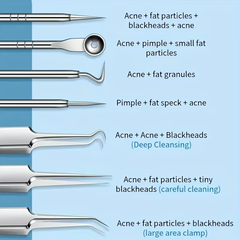 8개 블랙헤드 제거 키트 – 스테인리스 스틸 잡티 및  - Luxury Skincare Acne 리뷰 및 가격
