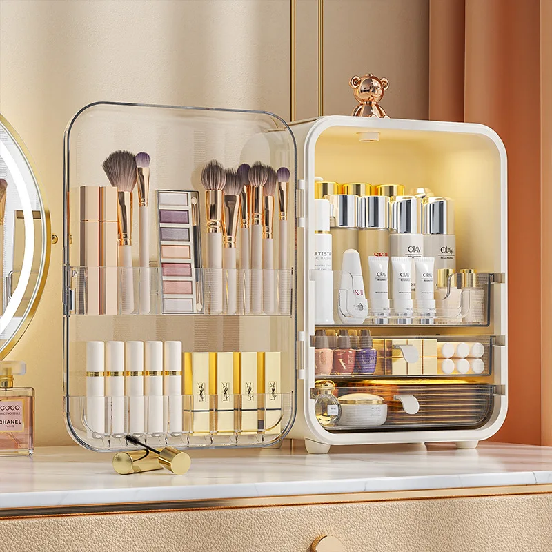 모바일 화장품 수납함 고급 LED 조명 거울 먼지 방지 - Luxury Skincare Europe 리뷰 및 가격