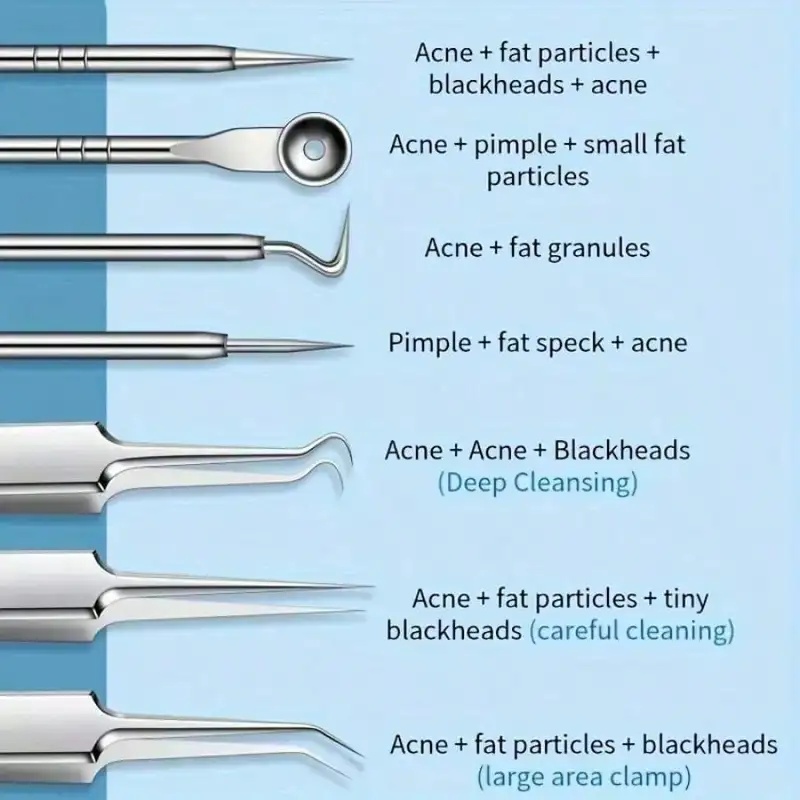 1/4/8개 스테인리스 스틸 블랙헤드 제거 도구 세트  - Luxury Skincare Acne 리뷰 및 가격